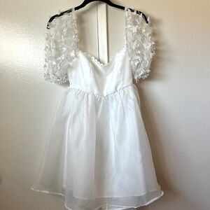 White babydoll tulle mini dress - Size L